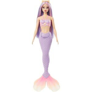 🆕Barbie Mermaid Doll with Pink & Lilac Fantasy Hair with Bodice & Lavender Tail